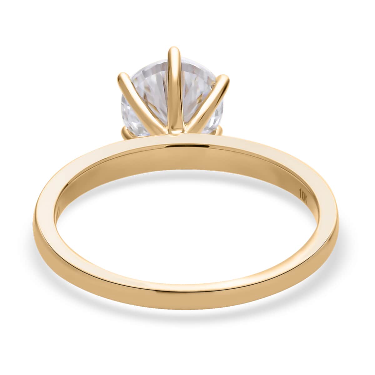 LUXORO 10K Yellow Gold Shield Cut Moissanite Solitaire Ring 2.30 Grams 1.60 ctw image number 3