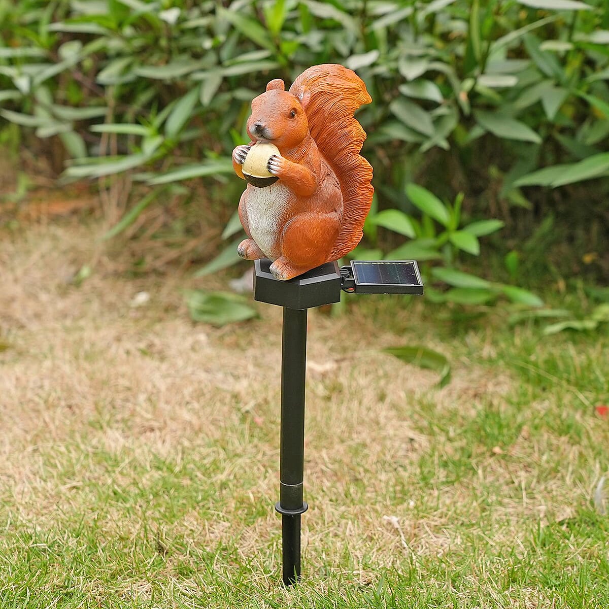 Brown Solar Squirrel Garden Stake LED Light image number 2