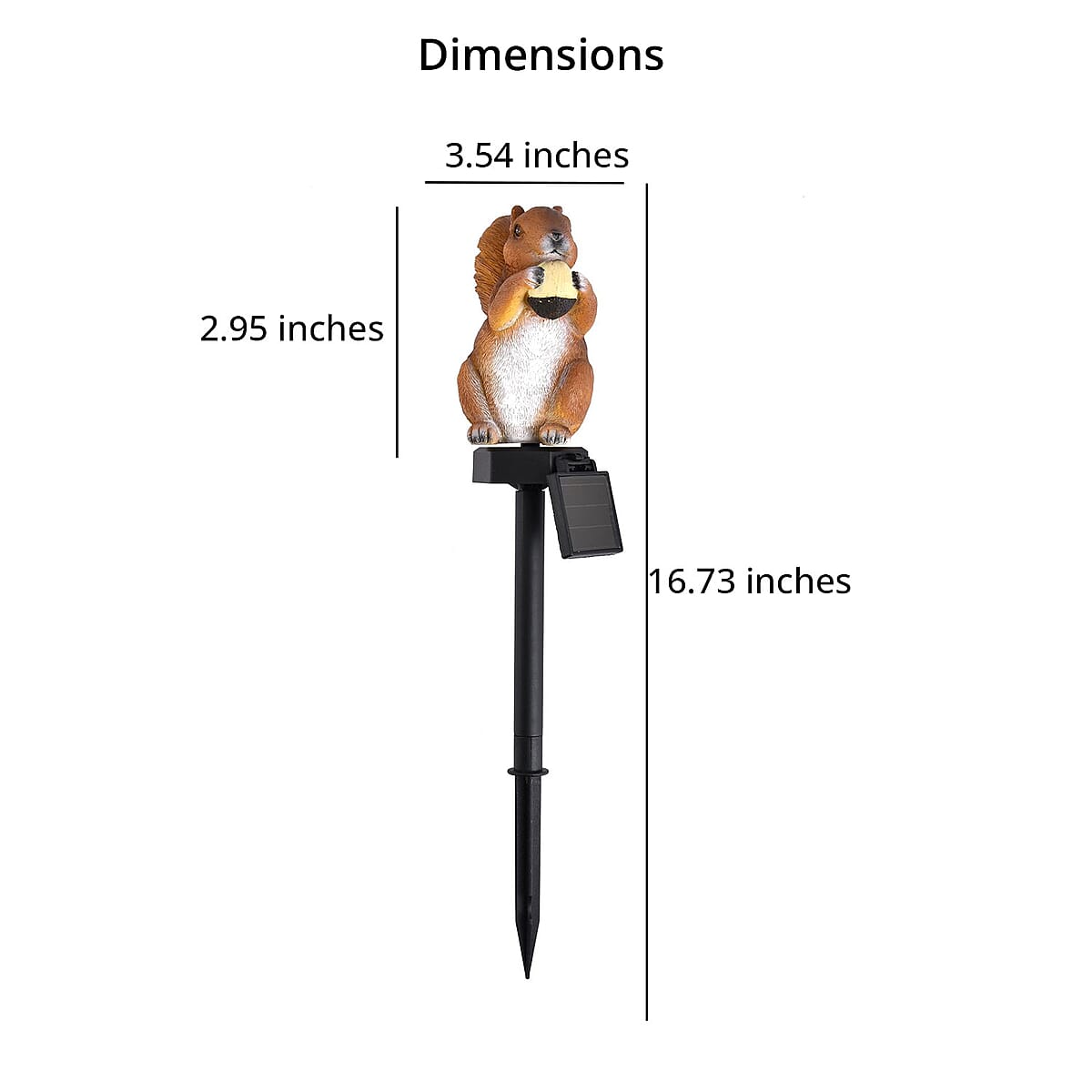 Brown Solar Squirrel Garden Stake LED Light image number 4
