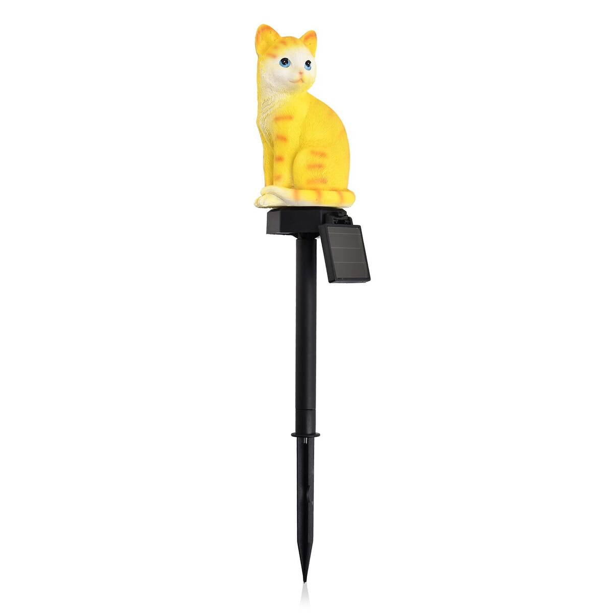 Yellow Solar Cat Garden Stake LED Light image number 0