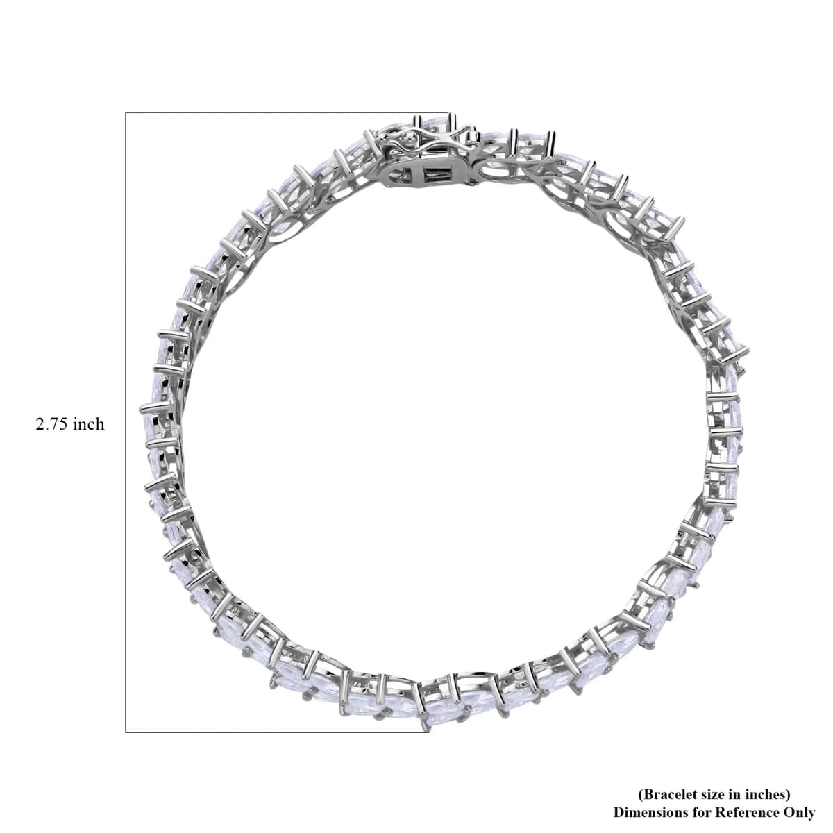 Moissanite Bracelet in Platinum Over Sterling Silver, Double Row Bracelet, Silver Bracelet, Gifts For Her (6.50 In) 17.35 ctw image number 6