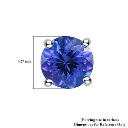 Iliana 18K White Gold AAA Tanzanite Solitaire Stud Earrings 1.60 ctw image number 4