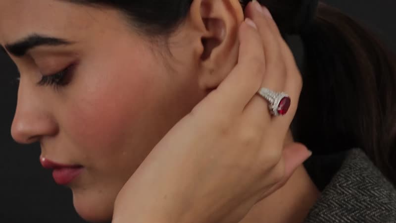 Lab Created Padparadscha Sapphire and Natural White Zircon Ring in Platinum Over Sterling Silver (Size 10.0) 6.00 ctw