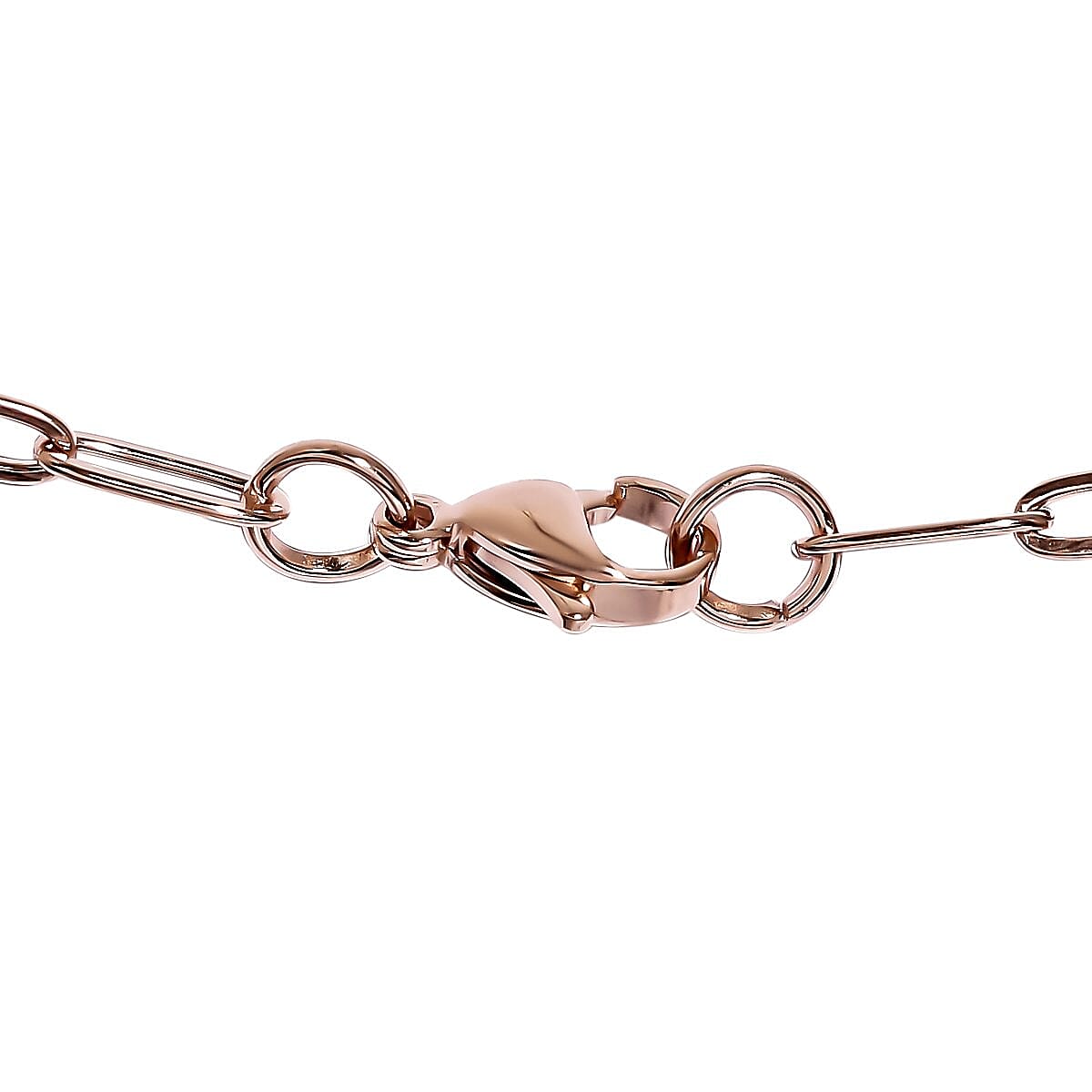 Amethyst Paper Clip Chain Station Necklace 20 Inches in ION Plated RG Stainless Steel 57.35 ctw image number 4