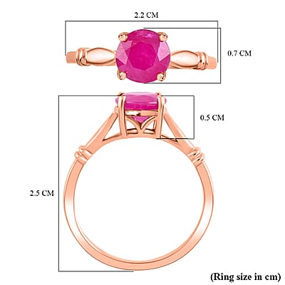 Luxoro 14K Rose Gold AAA Mozambique Ruby Solitaire Ring (Size 10.0) 1.50 ctw