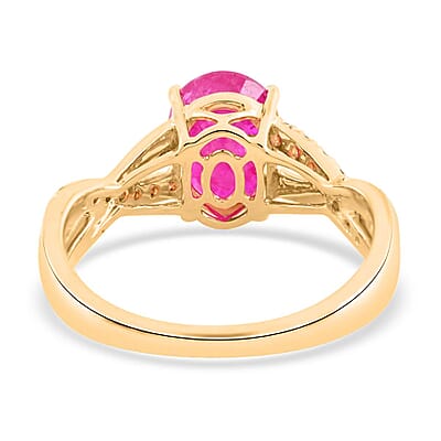 Luxoro 14K Yellow Gold AAA Mozambique Ruby and G-H I2 Diamond Ring (Size 10.0) 2.25 ctw