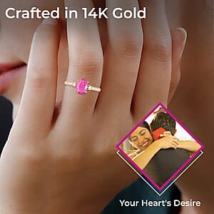 Certified & Appraised Luxoro AAA Mozambique Ruby Ring, 14K Yellow Gold Ring, Diamond Accent Ring, Gold Jewelry 1.60 ctw (Size 10.0)