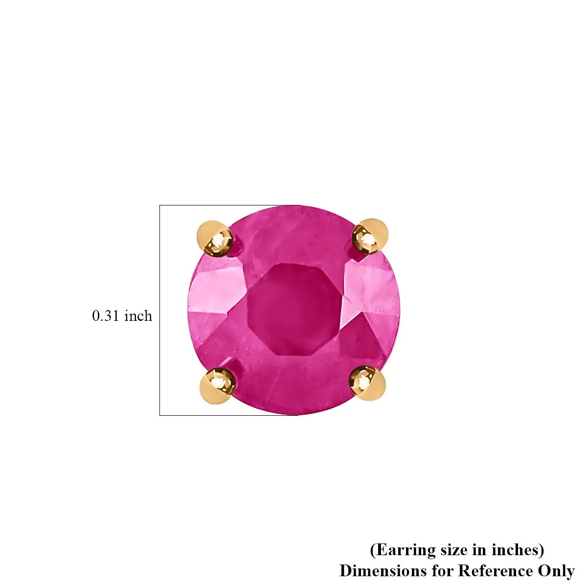 Iliana AAA Ruby 2.00 ctw Earrings in 18K Yellow Gold, Gold Solitaire Earrings, Gold Studs, Weddings Gifts