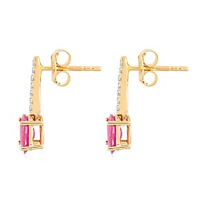 Luxoro 14K Yellow Gold AAA Mozambique Ruby and G-H I2 Diamond Dangle Earrings 2.15 ctw