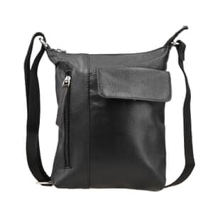 TLV -100% Genuine Leather  Cross body Bag  SIZE: 8(L)x1.5(W)x9.5(H)  inches COLOR: Black