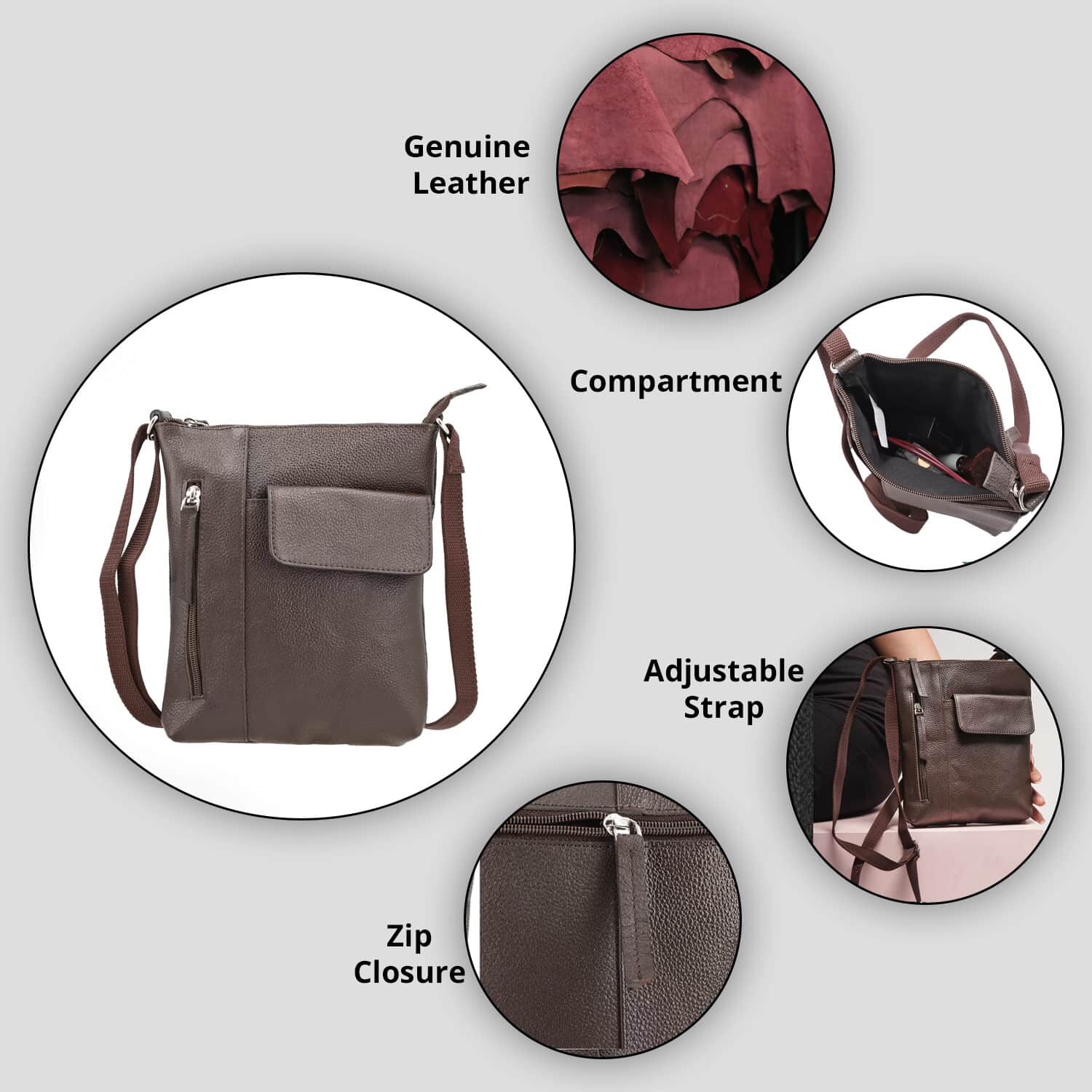 Crossbody bags clearance with multiple compartments