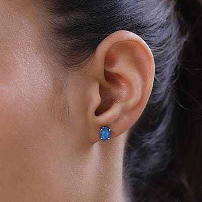Luxoro 10K Yellow Gold AA Malgache Neon Apatite Earrings 1.60 ctw