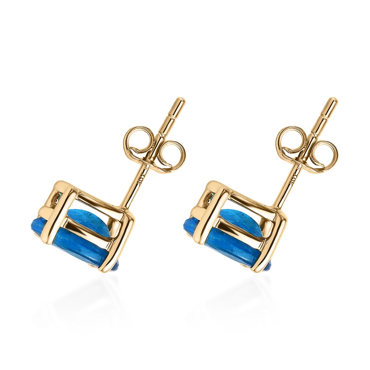 Luxoro 10K Yellow Gold AA Malgache Neon Apatite Earrings 1.60 ctw image number 3