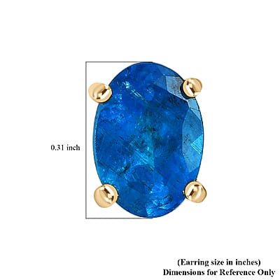 Luxoro 10K Yellow Gold AA Malgache Neon Apatite Earrings 1.60 ctw