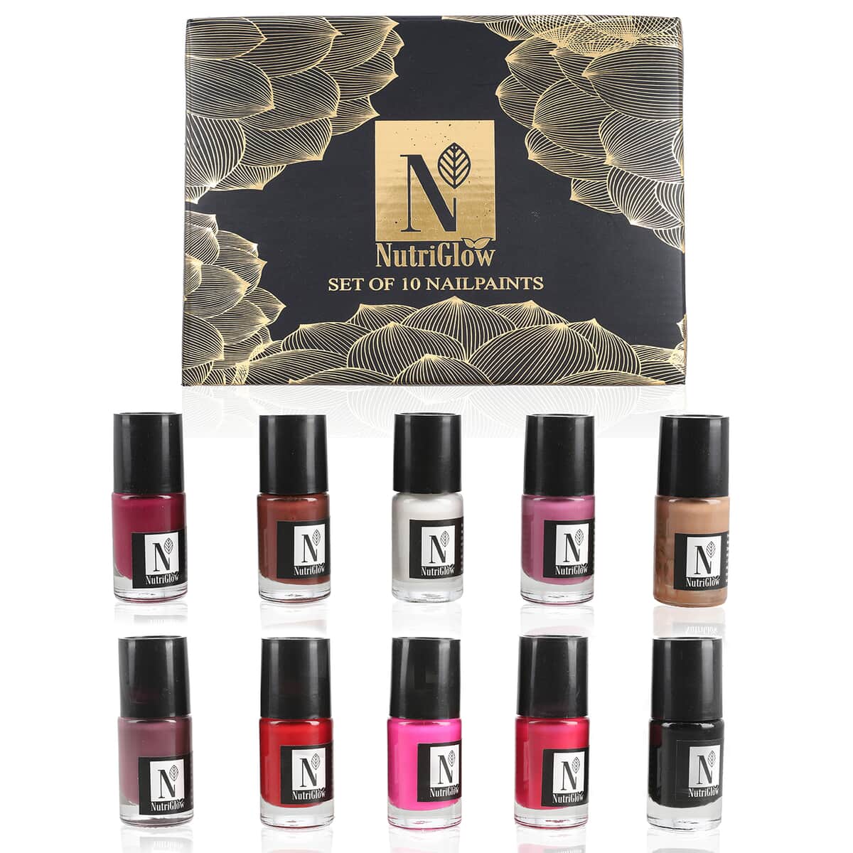 Nutriglow Set of 10 Nail Polishes (10 ml) image number 0