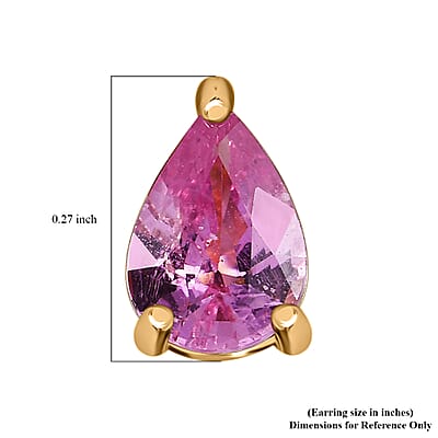 Luxoro 10K Yellow Gold AA Madagascar Pink Sapphire Earrings 1.60 ctw