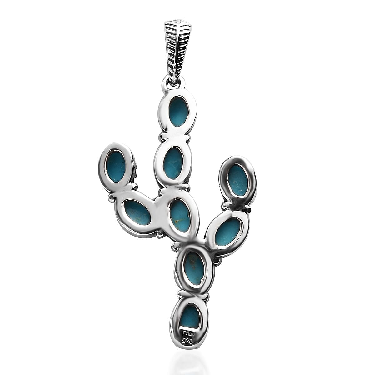 Artisan Crafted Blue Ridge Turquoise Pendant in Sterling Silver 4.50 ctw image number 4