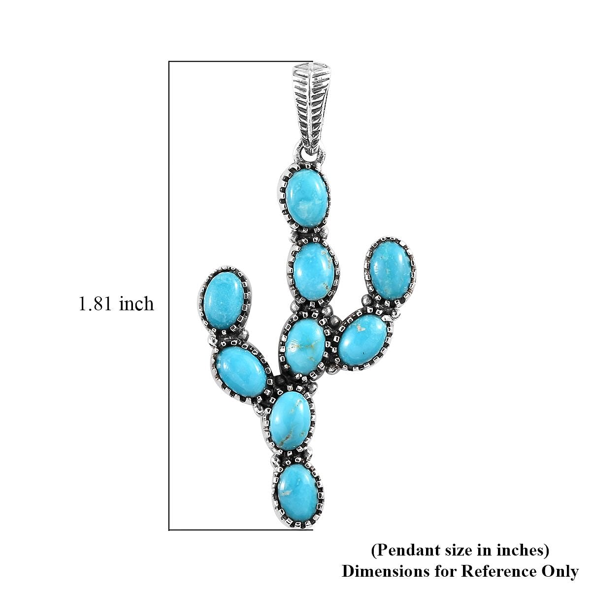Artisan Crafted Blue Ridge Turquoise Pendant in Sterling Silver 4.50 ctw image number 5