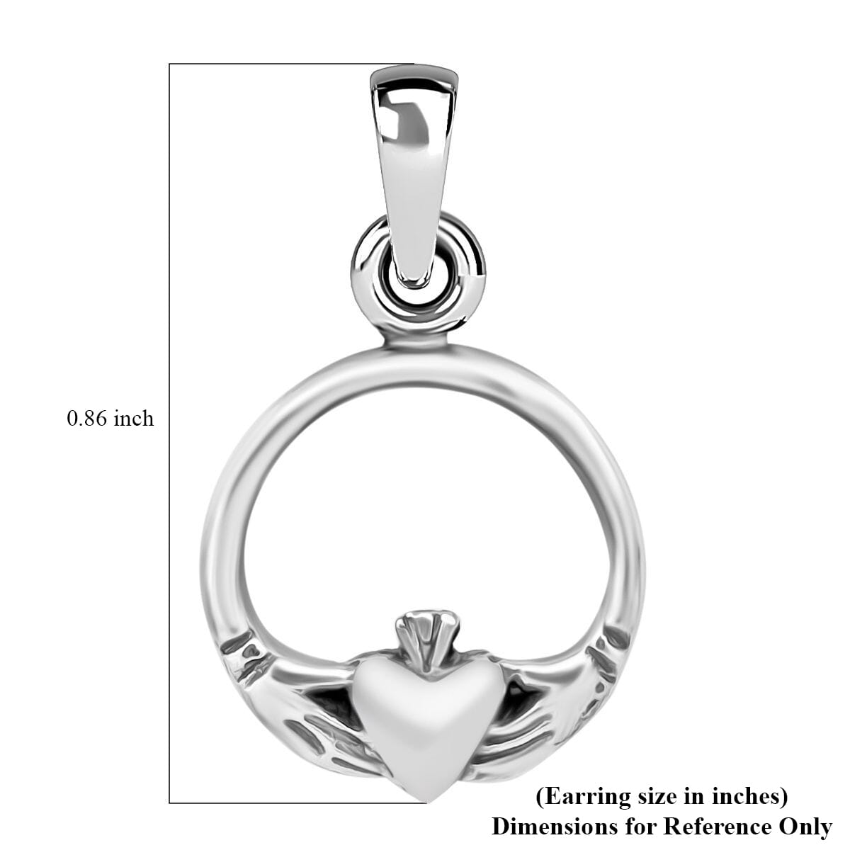 Claddagh Charm in Sterling Silver image number 5