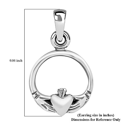 Claddagh Charm in Sterling Silver