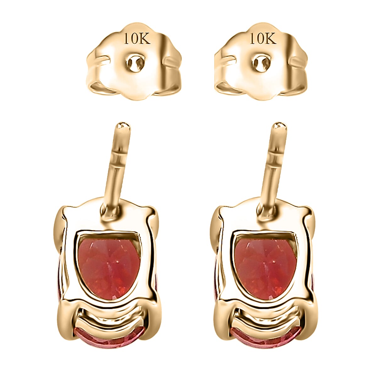 Luxoro 10K Yellow Gold Premium Morro Redondo Pink Tourmaline Stud Earrings 1.40 ctw