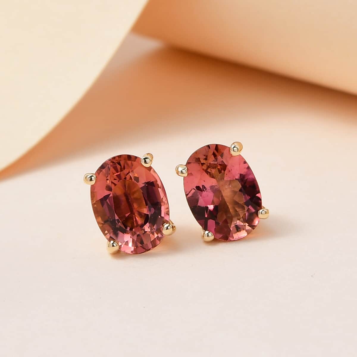 Luxoro 10K Yellow Gold AA Morro Redondo Pink Tourmaline Earrings 2.50 ctw image number 1