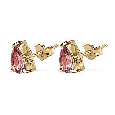 Luxoro 10K Yellow Gold Premium Morro Redondo Pink Tourmaline Stud Earrings 1.25 ctw