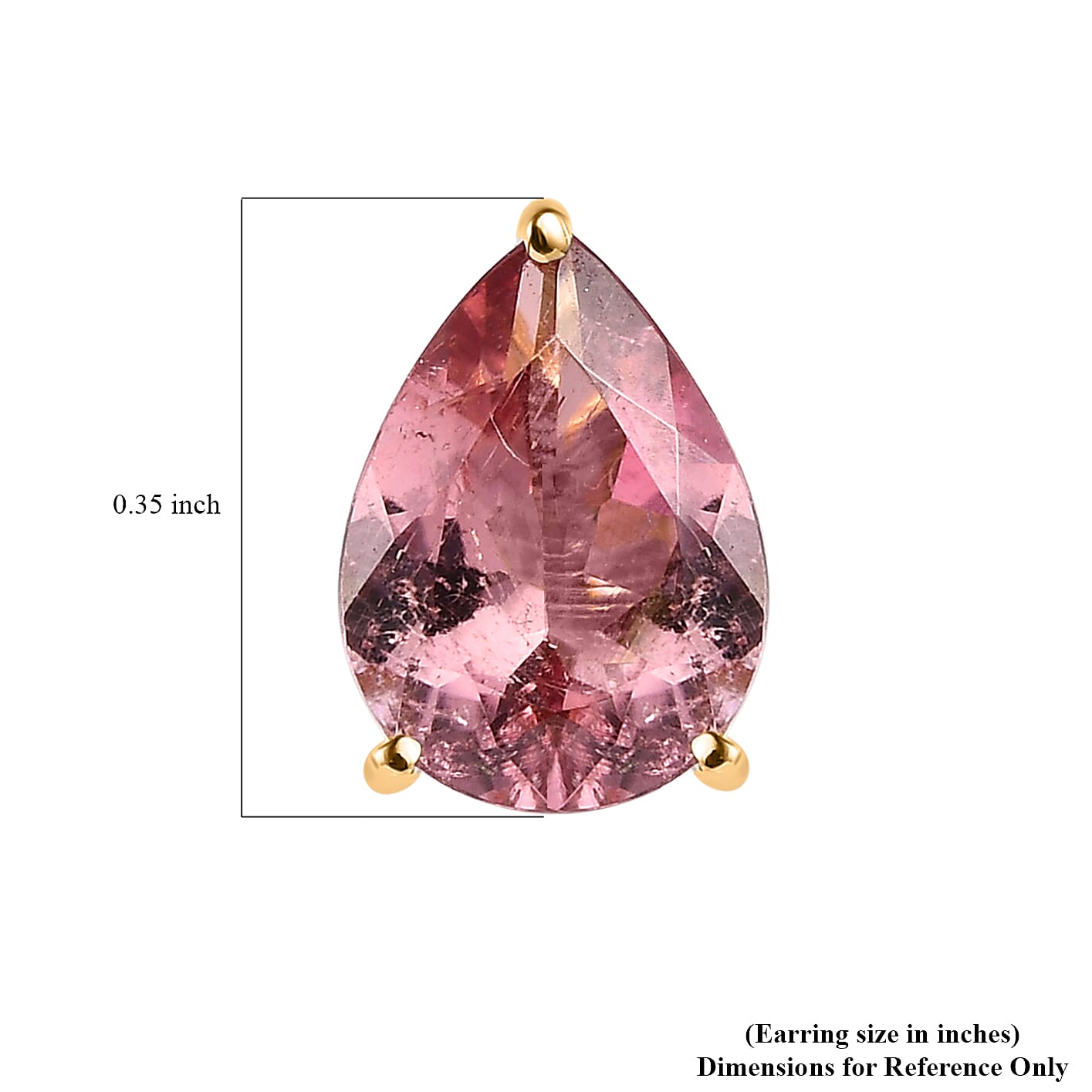 Luxoro 10K Yellow Gold AA Morro Redondo Pink Tourmaline Solitaire Stud Earrings 2.00 ctw