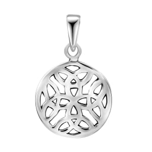 Geometric Circle Charm in Sterling Silver