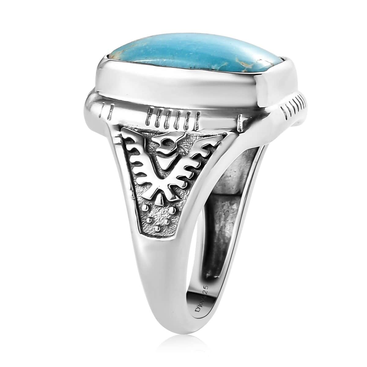 NEW ARTISAN CRAFTED AMERICAN NATURAL BLUE RIDGE TURQUOISE good RING STERLING SILVER 7