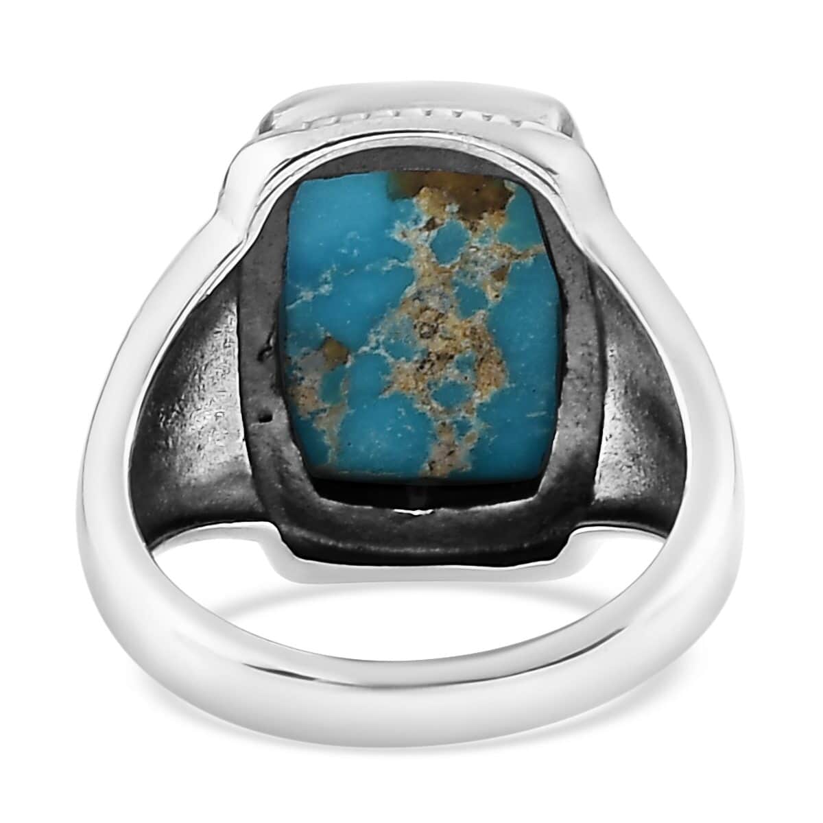 NEW ARTISAN CRAFTED AMERICAN NATURAL BLUE RIDGE TURQUOISE good RING STERLING SILVER 7