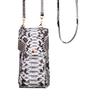 The Grand Pelle Handcrafted Genuine Python Leather Nature Color Crossbody Wallet