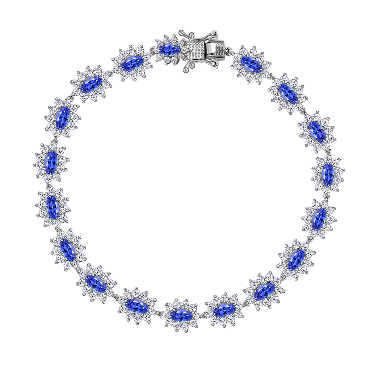 AAA Tanzanite Bracelet in Sterling Silver, Moissanite Bracelet, Anniversary Gifts For Her (7.25 In) 11.60 ctw image number 0