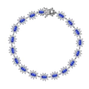 AAA Tanzanite Bracelet in Sterling Silver, Moissanite Bracelet, Anniversary Gifts For Her (7.25 In) 11.60 ctw