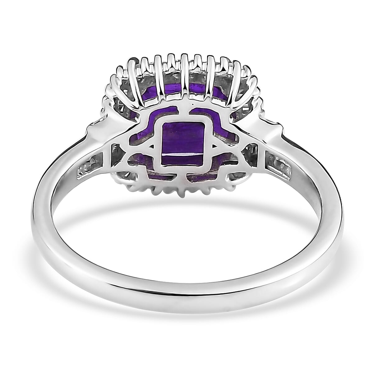 Rare Find Luxoro 14K White Gold AAA Color Change Hackmanite and G-H I2 Diamond Ring (Size 8.0) 2.80 Grams 1.65 ctw image number 3