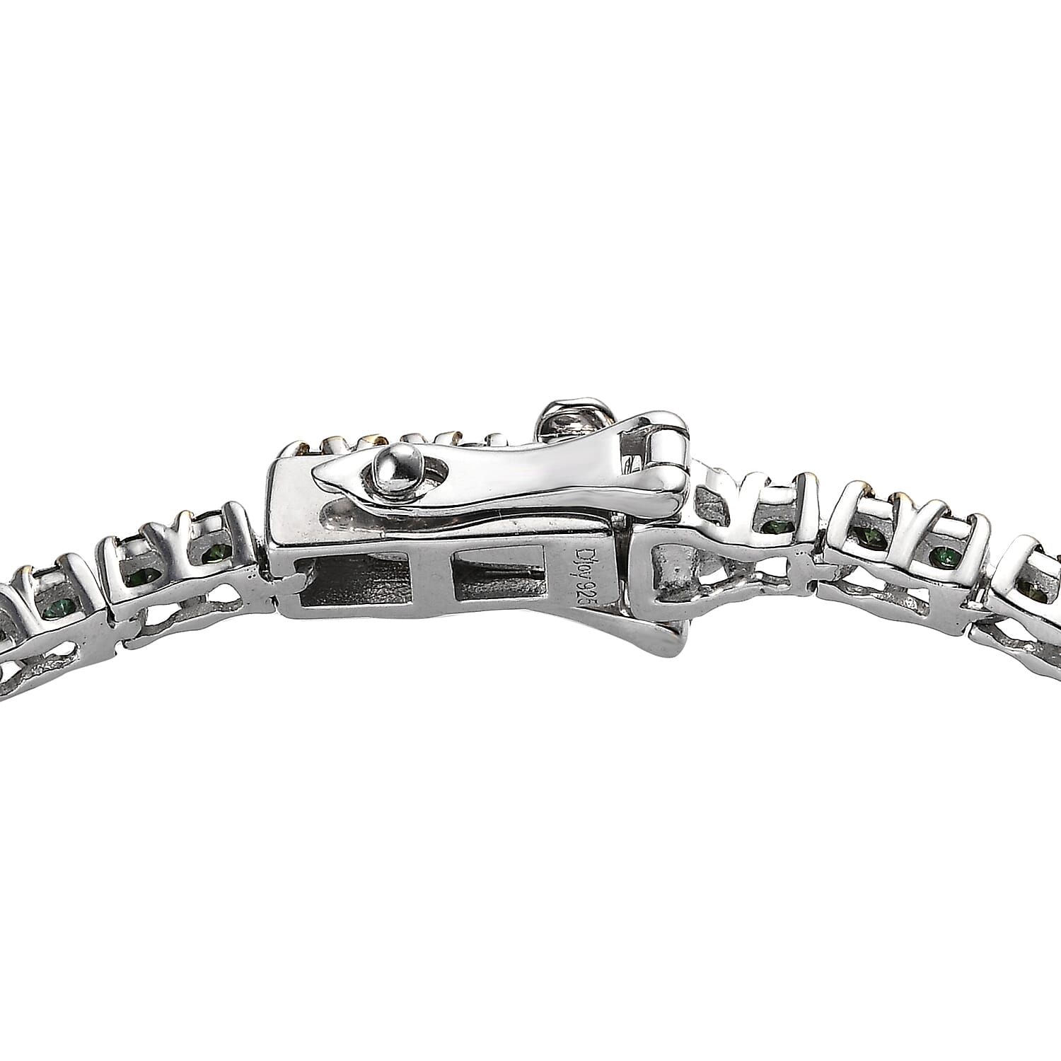 Green Diamond Tennis Bracelet in Platinum Over Sterling Silver (7.25 In) 3.00 ctw