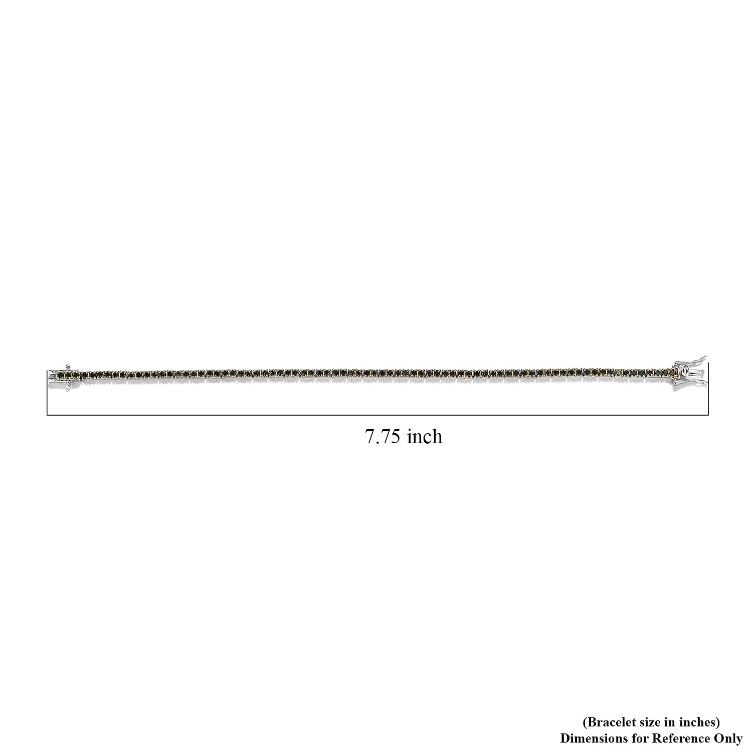 Green Diamond Tennis Bracelet in Platinum Over Sterling Silver (7.25 In) 3.00 ctw
