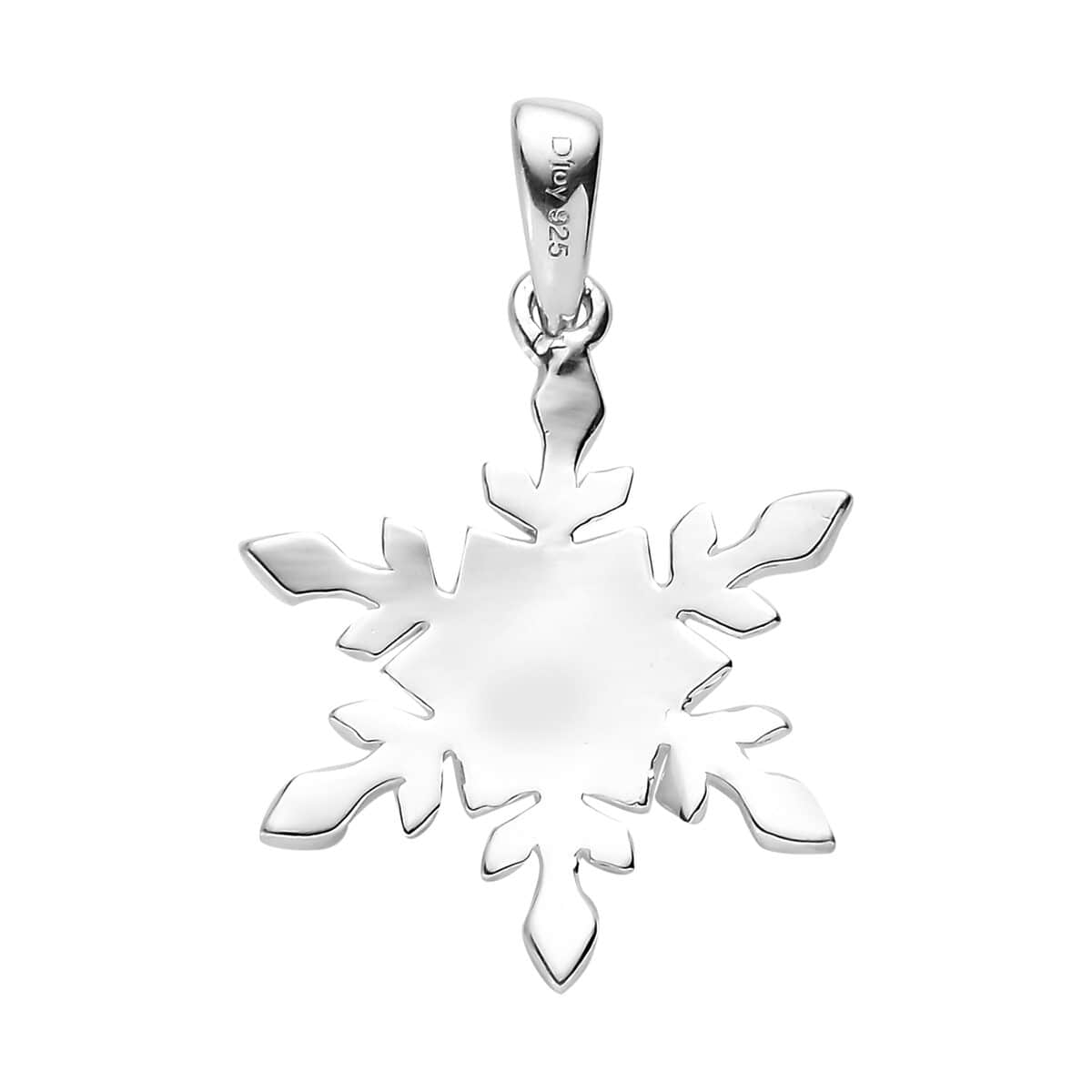 White Freshwater Pearl Snowflake Pendant in Sterling Silver image number 4