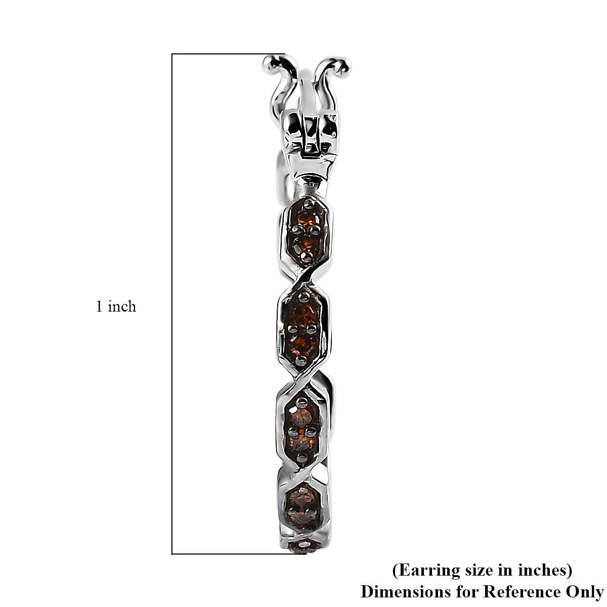 Red Diamond Hoop Earrings in Platinum Over Sterling Silver 0.25 ctw