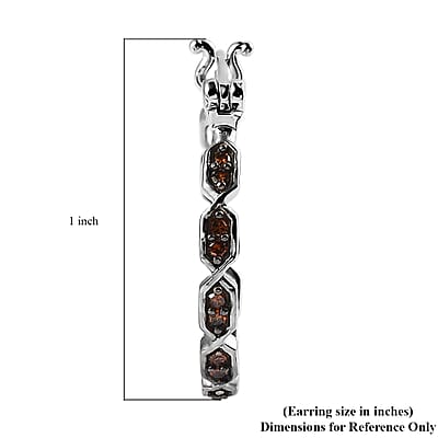 Red Diamond Hoop Earrings in Platinum Over Sterling Silver 0.25 ctw
