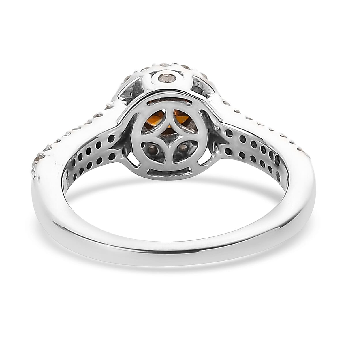 Red and White Diamond Ring in Platinum Over Sterling Silver (Size 10.0) 1.00 ctw