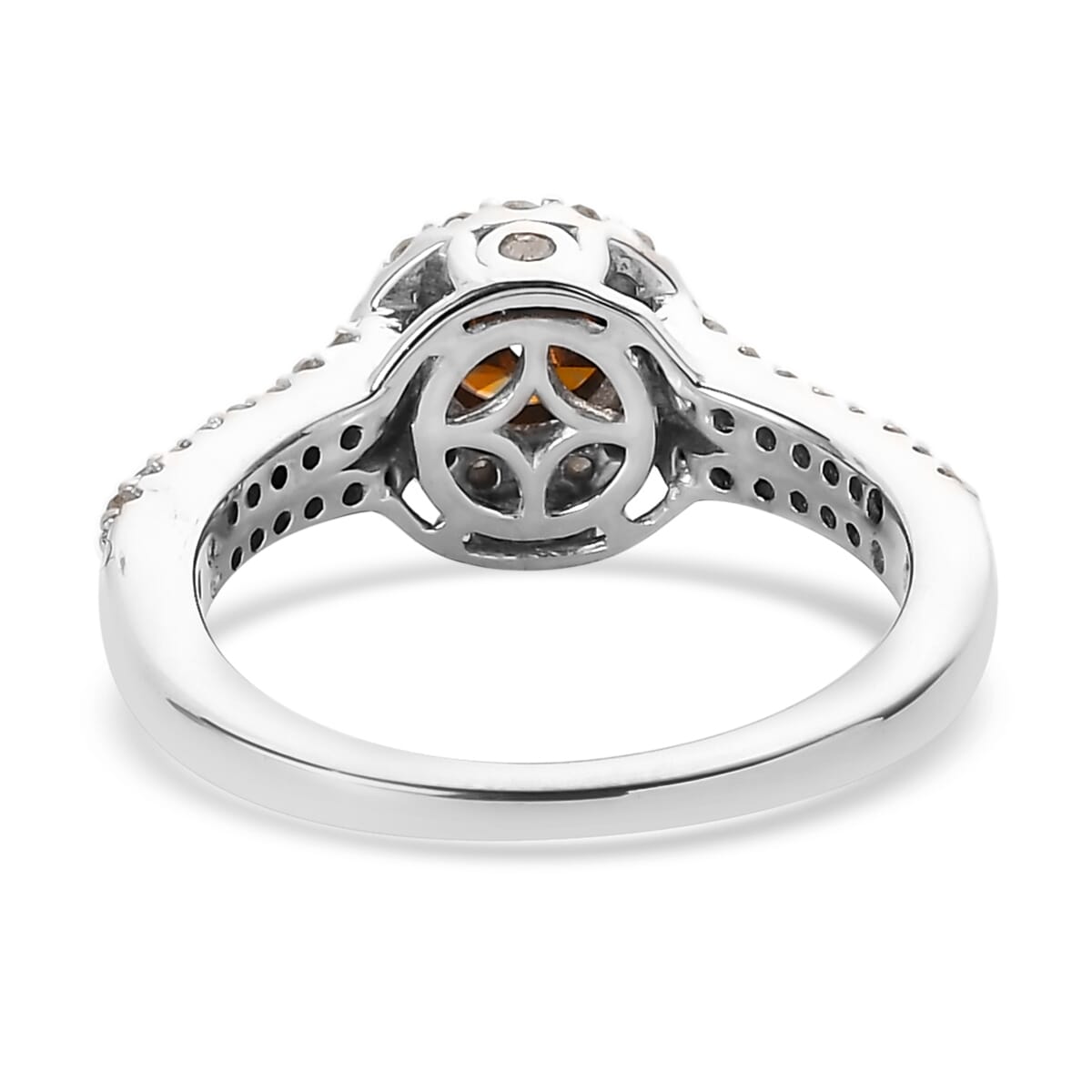 Red and White Diamond Ring in Platinum Over Sterling Silver 1.00 ctw image number 4