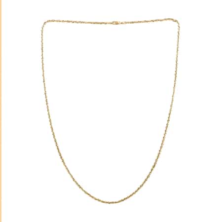 Italian Link Necklace 18K Yellow Gold, Diamond Cut Twisted Necklace, Gold Jewelry (24 Inches) image number 5