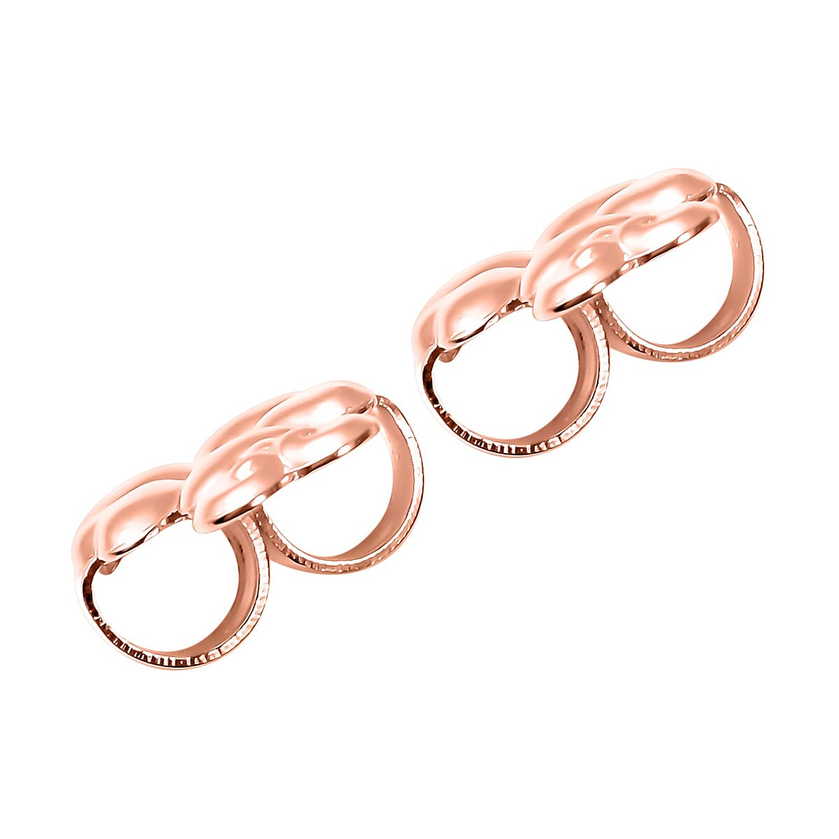 14K Rose Gold Over Sterling Silver Heart and Flower Inspired Earring Lifter Push Backs image number 2