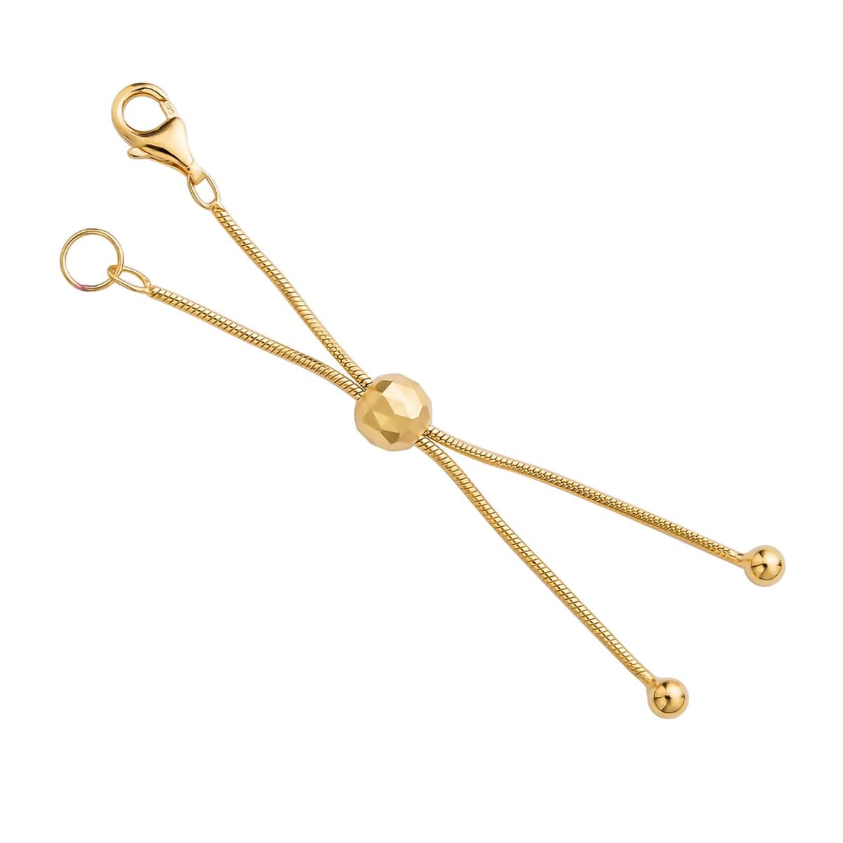 14K Yellow Gold Over Sterling Silver Snake Chain Bolo Extender with 9MM Lobster Lock image number 1