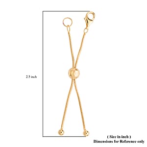 14K Yellow Gold Over Sterling Silver Snake Chain Bolo Extender with 9MM Lobster Lock