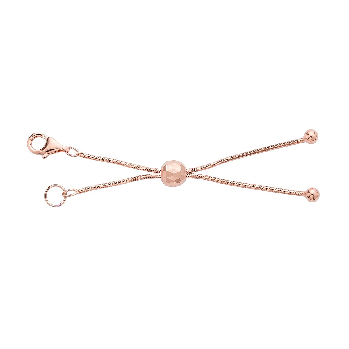 14K Rose Gold Over Sterling Silver Snake Chain Bolo Extender with 9MM Lobster Lock image number 0