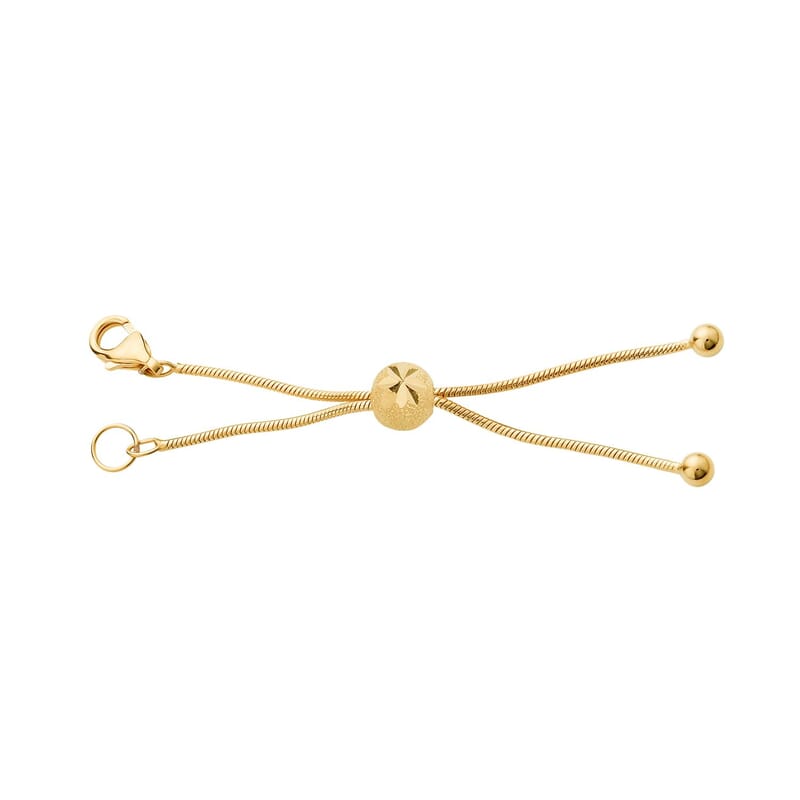 14K Yellow Gold Over Sterling Silver Snake Chain Bolo Extender with 9MM Lobster Lock