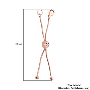 14K Rose Gold Over Sterling Silver Snake Chain Bolo Extender with 9MM Lobster Lock