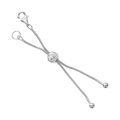 Rhodium Over Sterling Silver Snake Chain Bolo Extender with 9MM Lobster Lock